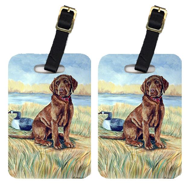 Pair of 2 Chocolate Labrador Puppy Luggage Tags by Caroline&#39;s Treasures