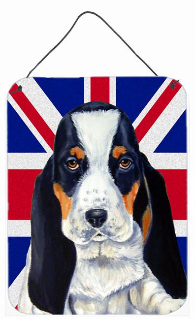 Basset Hound with English Union Jack British Flag Wall or Door Hanging Prints LH9481DS1216 by Caroline&#39;s Treasures