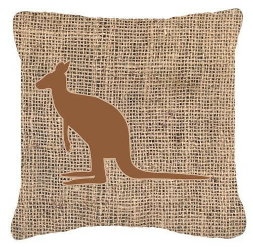 Kangaroo Burlap and Brown   Canvas Fabric Decorative Pillow BB1008 - the-store.com