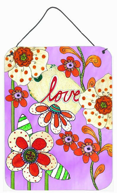 Love is Blooming Valentine&#39;s Day Wall or Door Hanging Prints PJC1039DS1216 by Caroline&#39;s Treasures