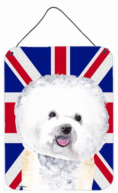 Bichon Frise with English Union Jack British Flag Wall or Door Hanging Prints SC9818DS1216 by Caroline&#39;s Treasures