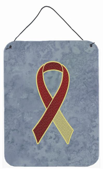 Burgundy and Ivory Ribbon for Head and Neck Cancer Awareness Wall or Door Hanging Prints AN1218DS1216 by Caroline&#39;s Treasures