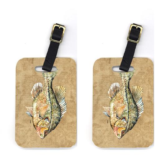 Caroline's Treasures Croppie Luggage Tags – Set of 2 Durable Bag Tags with Straps