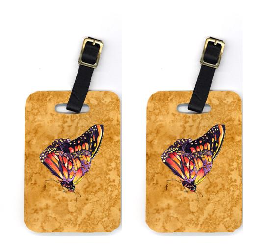 Pair of Butterfly on Gold Luggage Tags by Caroline&#39;s Treasures