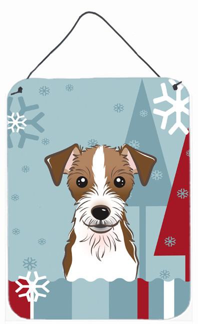 Winter Holiday Jack Russell Terrier Wall or Door Hanging Prints BB1698DS1216 by Caroline&#39;s Treasures