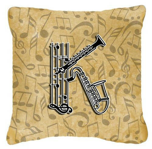 Letter K Musical Instrument Alphabet Canvas Fabric Decorative Pillow CJ2004-KPW1414 by Caroline&#39;s Treasures