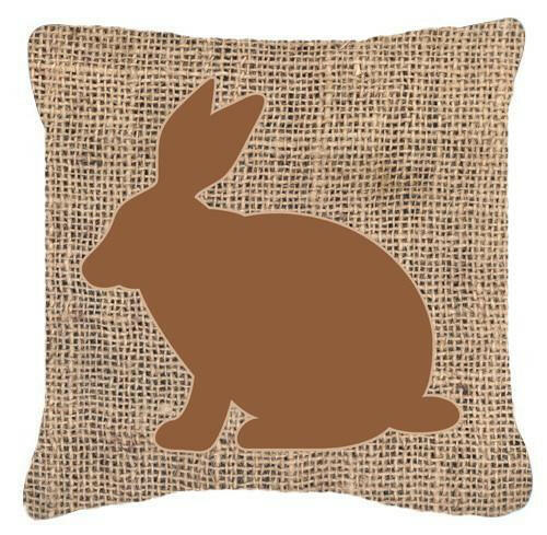 Rabbit Burlap and Brown   Canvas Fabric Decorative Pillow BB1002 - the-store.com