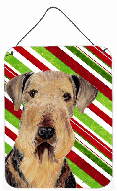 Airedale  Holiday Christmas Aluminium Metal Wall or Door Hanging Prints by Caroline's Treasures