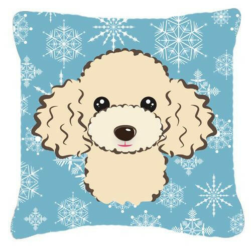 Snowflake Buff Poodle Fabric Decorative Pillow BB1692PW1414 - the-store.com