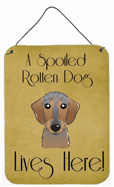 Wirehaired Dachshund Spoiled Dog Lives Here Wall or Door Hanging Prints BB1481DS1216 by Caroline&#39;s Treasures