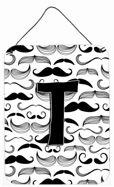 Letter T Moustache Initial Wall or Door Hanging Prints CJ2009-TDS1216 by Caroline&#39;s Treasures