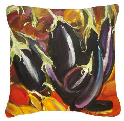 Eggplant Canvas Fabric Decorative Pillow JMK1260PW1414 by Caroline&#39;s Treasures