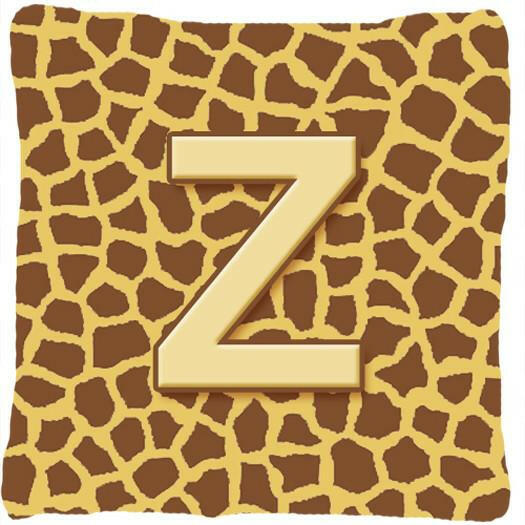 Monogram Initial Z Giraffe Decorative   Canvas Fabric Pillow CJ1025 - the-store.com
