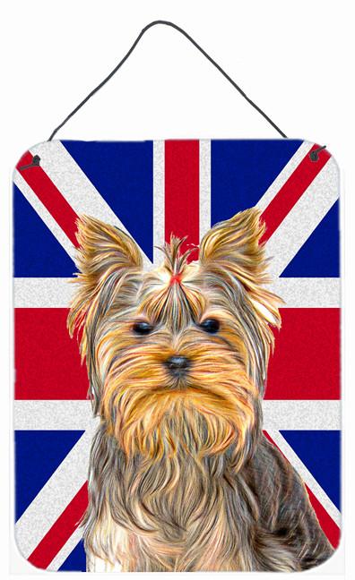 Yorkie / Yorkshire Terrier with English Union Jack British Flag Wall or Door Hanging Prints KJ1163DS1216 by Caroline&#39;s Treasures