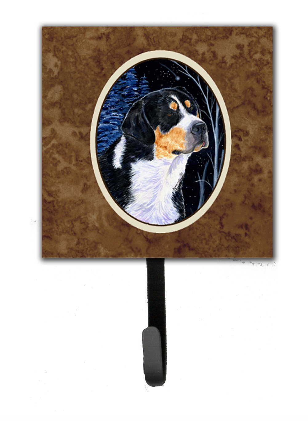 Starry Night Bernese Mountain Dog Leash Holder or Key Hook by Caroline's Treasures