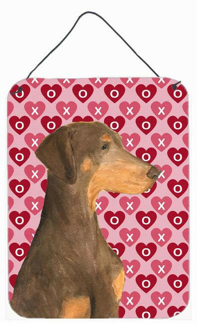 Caroline's Treasures Doberman Hearts Love and Valentine's Day Portrait Wall or Door Hanging Prints