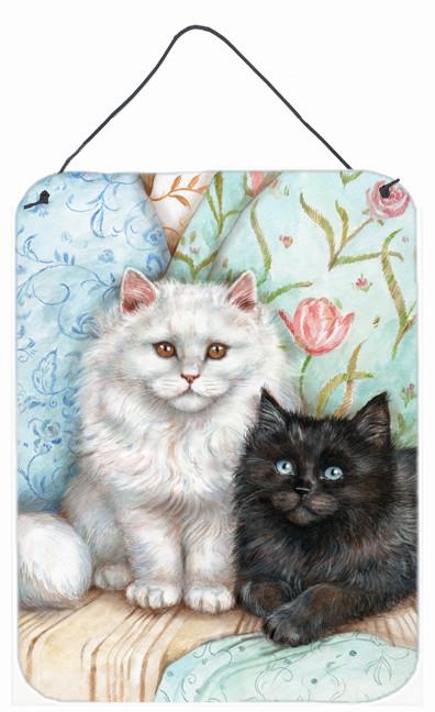A Black Cat and A White Cat Wall or Door Hanging Prints CDCO0510DS1216 by Caroline's Treasures