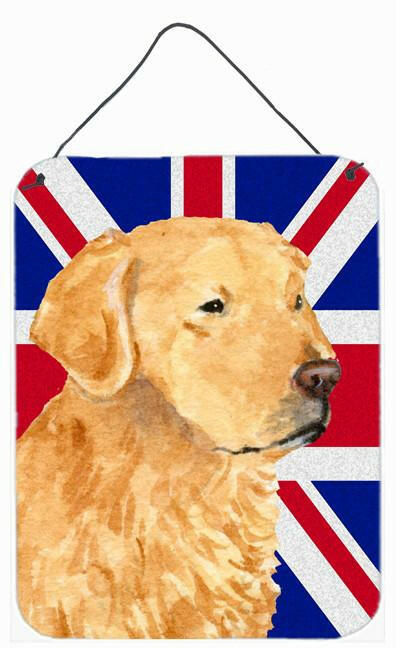 Golden Retriever with English Union Jack British Flag Wall or Door Hanging Prints SS4918DS1216 by Caroline&#39;s Treasures