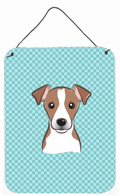 Checkerboard Blue Jack Russell Terrier Wall or Door Hanging Prints BB1198DS1216 by Caroline&#39;s Treasures