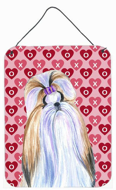 Shih Tzu Hearts Love and Valentine&#39;s Day Portrait Wall or Door Hanging Prints by Caroline&#39;s Treasures