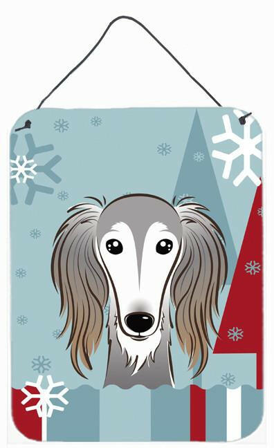 Caroline's Treasures Winter Holiday Saluki Wall or Door Hanging Prints BB1725DS1216