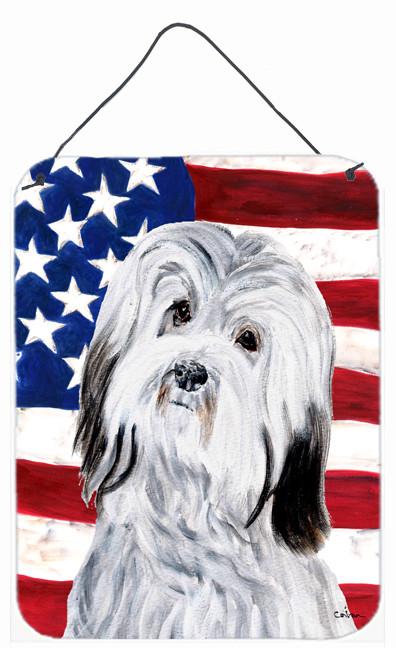 Havanese with American Flag USA Wall or Door Hanging Prints SC9641DS1216 by Caroline&#39;s Treasures