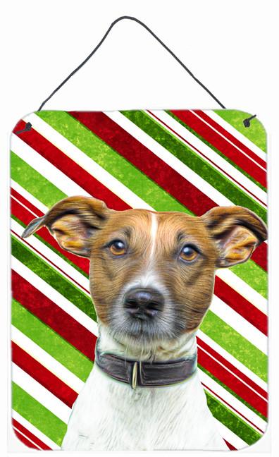 Candy Cane Holiday Christmas Jack Russell Terrier Wall or Door Hanging Prints KJ1169DS1216 by Caroline&#39;s Treasures