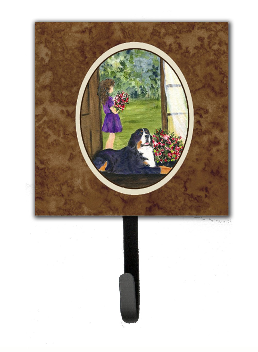 Little Girl with her Bernese Mountain Dog Leash Holder or Key Hook by Caroline&#39;s Treasures