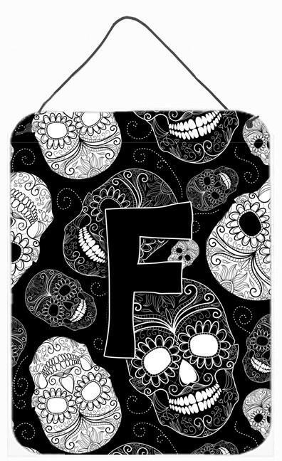 Caroline's Treasures Letter F Day of the Dead Skulls Black Wall or Door Hanging Prints CJ2008-FDS1216