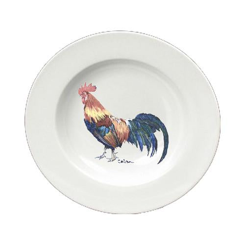 Rooster Round Ceramic White Soup Bowl 8518-SBW-825 by Caroline&#39;s Treasures