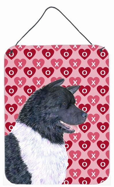 Akita Hearts Love and Valentine&#39;s Day Portrait Wall or Door Hanging Prints by Caroline&#39;s Treasures