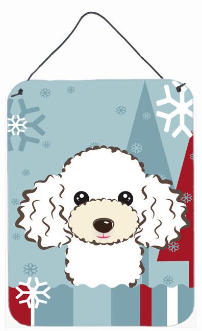 Winter Holiday White Poodle Wall or Door Hanging Prints BB1753DS1216 by Caroline&#39;s Treasures