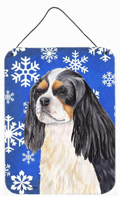 Caroline's Treasures Cavalier Spaniel Winter Snowflakes Holiday Metal Wall or Door Hanging Prints