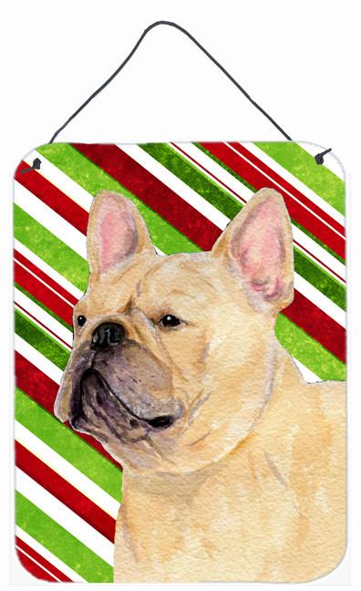 French Bulldog Candy Cane Holiday Christmas Metal Wall or Door Hanging Prints by Caroline&#39;s Treasures