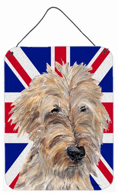 Golden Doodle with English Union Jack British Flag Wall or Door Hanging Prints SC9859DS1216 by Caroline&#39;s Treasures