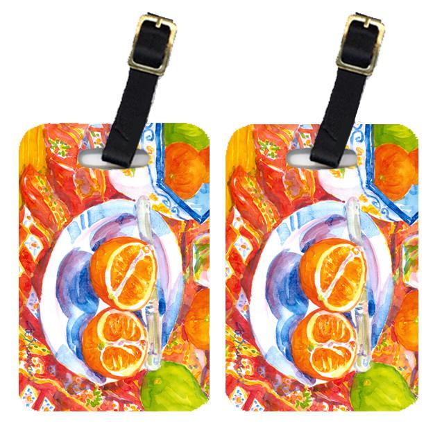 Pair of 2 Florida Oranges Sliced for breakfast  Luggage Tags by Caroline&#39;s Treasures