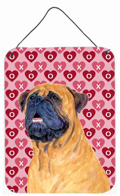 Mastiff Hearts Love and Valentine&#39;s Day Portrait Wall or Door Hanging Prints by Caroline&#39;s Treasures