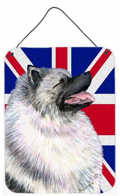 Keeshond with English Union Jack British Flag Wall or Door Hanging Prints SS4930DS1216 by Caroline&#39;s Treasures