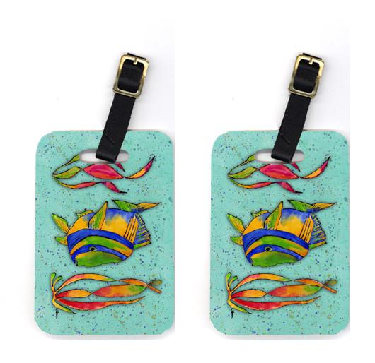 Pair of Tropical Fish on Teal Luggage Tags by Caroline&#39;s Treasures