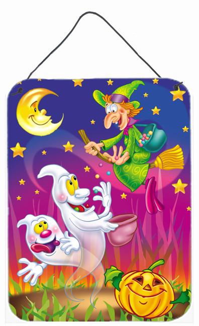 Witch and Ghosts Halloween Wall or Door Hanging Prints APH3799DS1216 by Caroline's Treasures