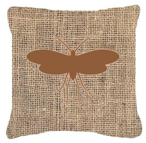 Moth Burlap and Brown   Canvas Fabric Decorative Pillow BB1058 - the-store.com
