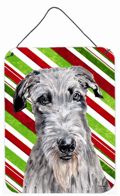 Scottish Deerhound Candy Cane Christmas Wall or Door Hanging Prints SC9802DS1216 by Caroline's Treasures