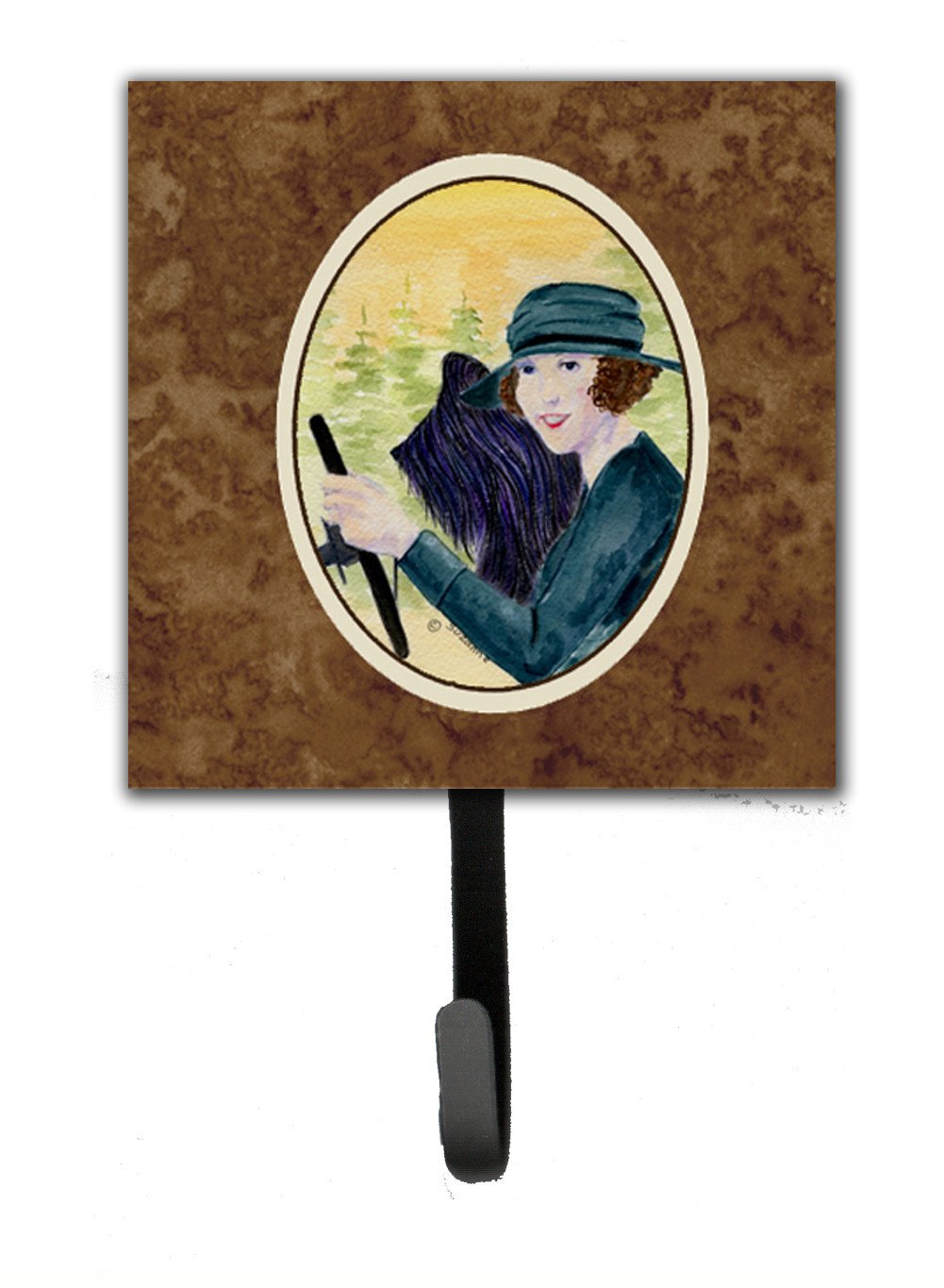 Lady driving with her Briard Leash Holder or Key Hook by Caroline&#39;s Treasures
