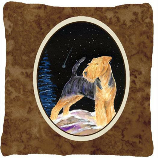 Starry Night Welsh Terrier Decorative   Canvas Fabric Pillow by Caroline&#39;s Treasures