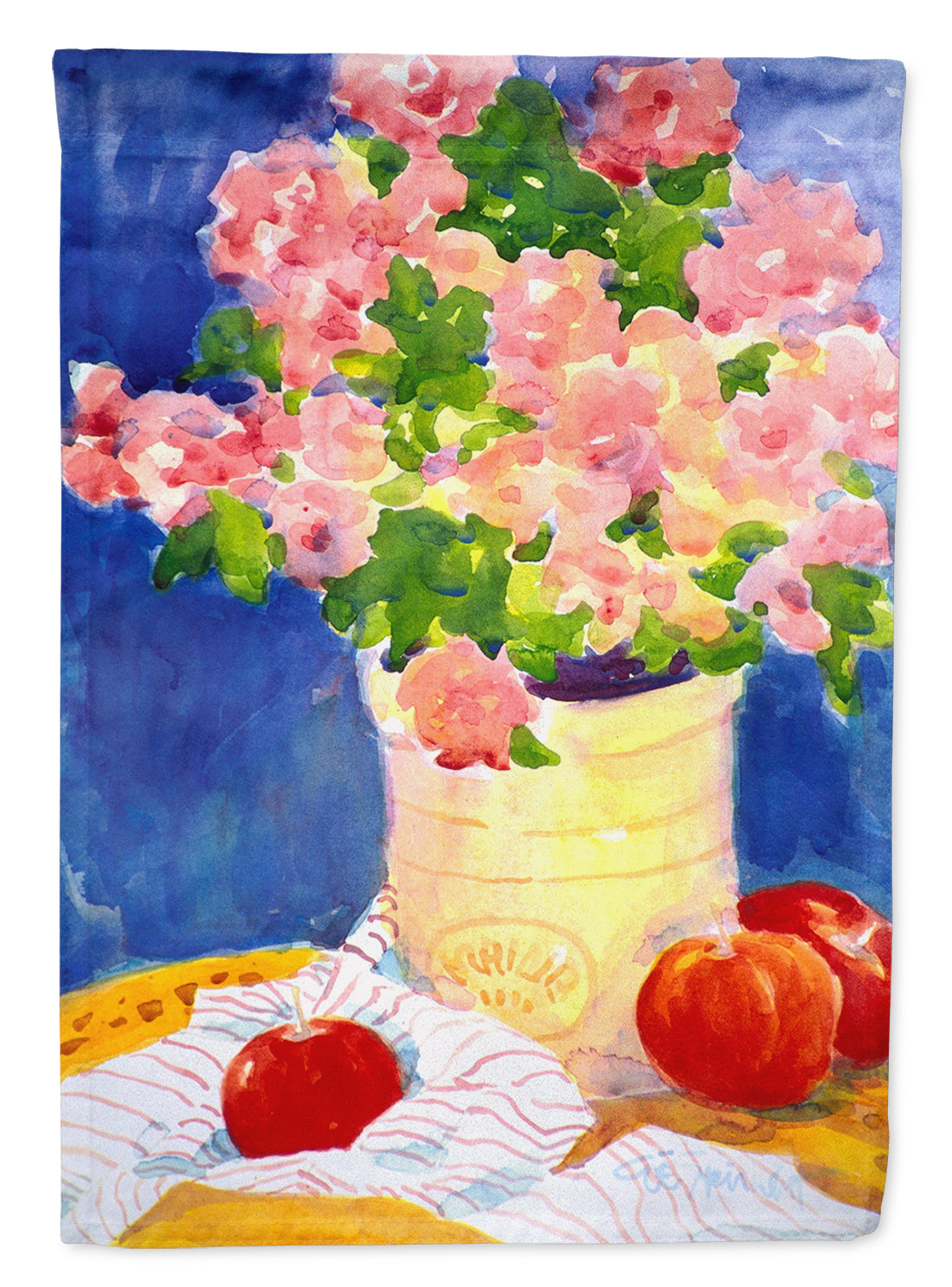 Taille de maison de toile de drapeau de fleurs roses