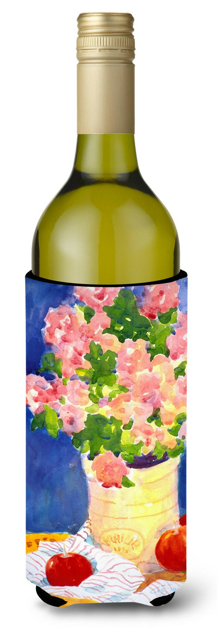 Pink Bouquet of Flowers Wine Bottle Beverage Insulator Beverage Insulator Hugger by Caroline&#39;s Treasures