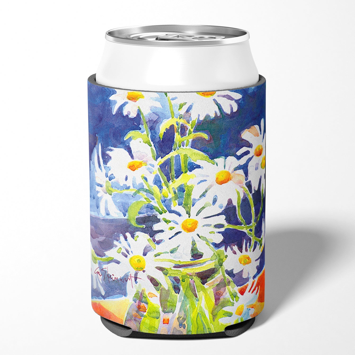 Flowers - Daisy Can or Bottle Beverage Insulator Hugger.