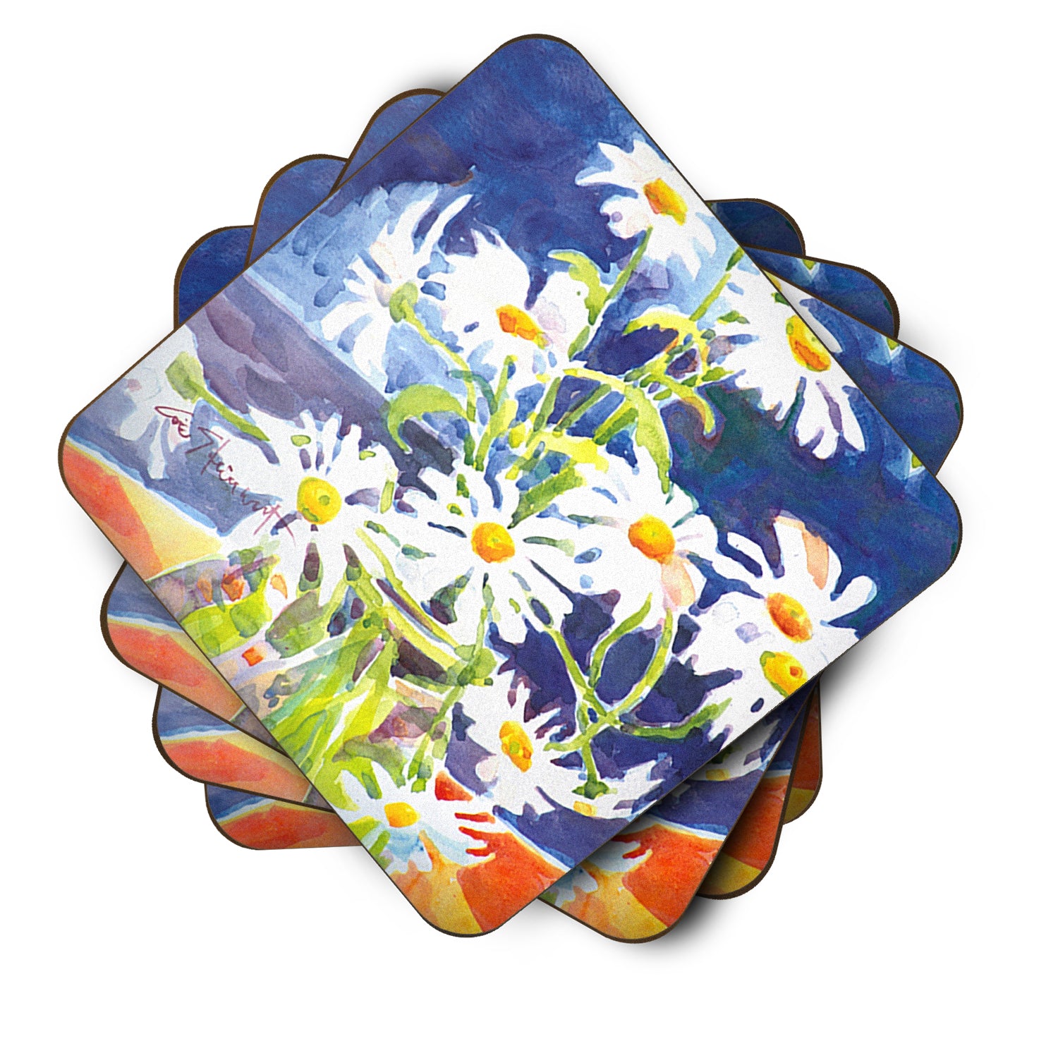 Set of 4 Flowers - Daisy Foam Coasters - the-store.com