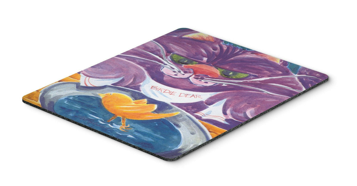 Purple Cat Birdie Dear  Mouse Pad, Hot Pad or Trivet by Caroline&#39;s Treasures