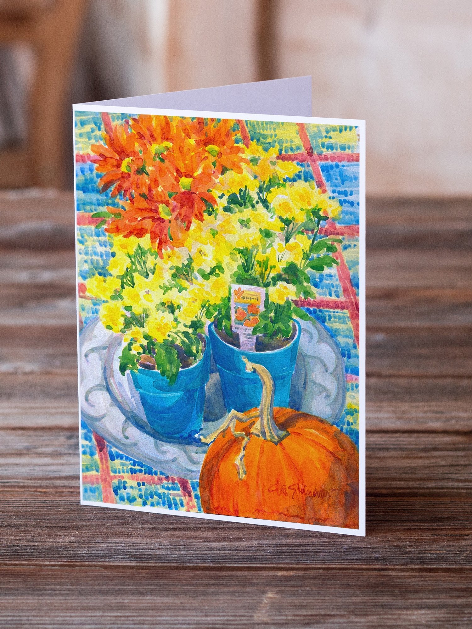 Flower - Mums Greeting Cards and Envelopes Pack of 8 - the-store.com